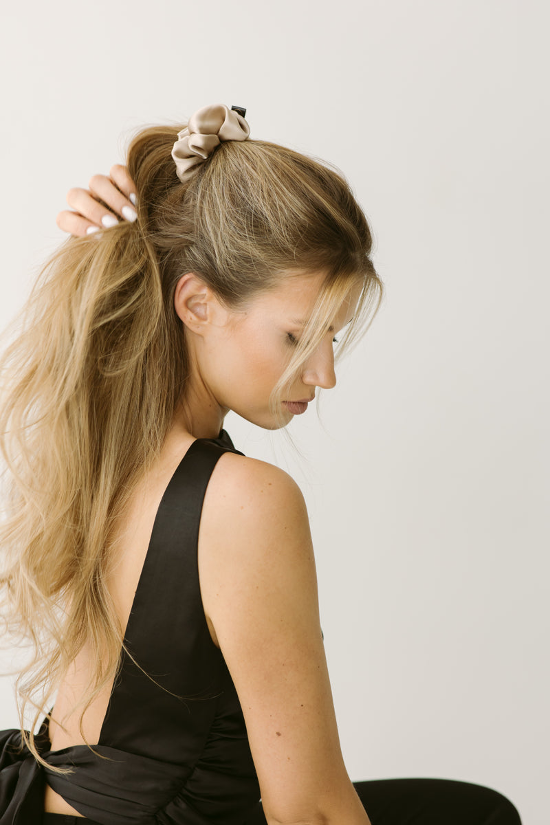 Sand Natural Silk Scrunchie