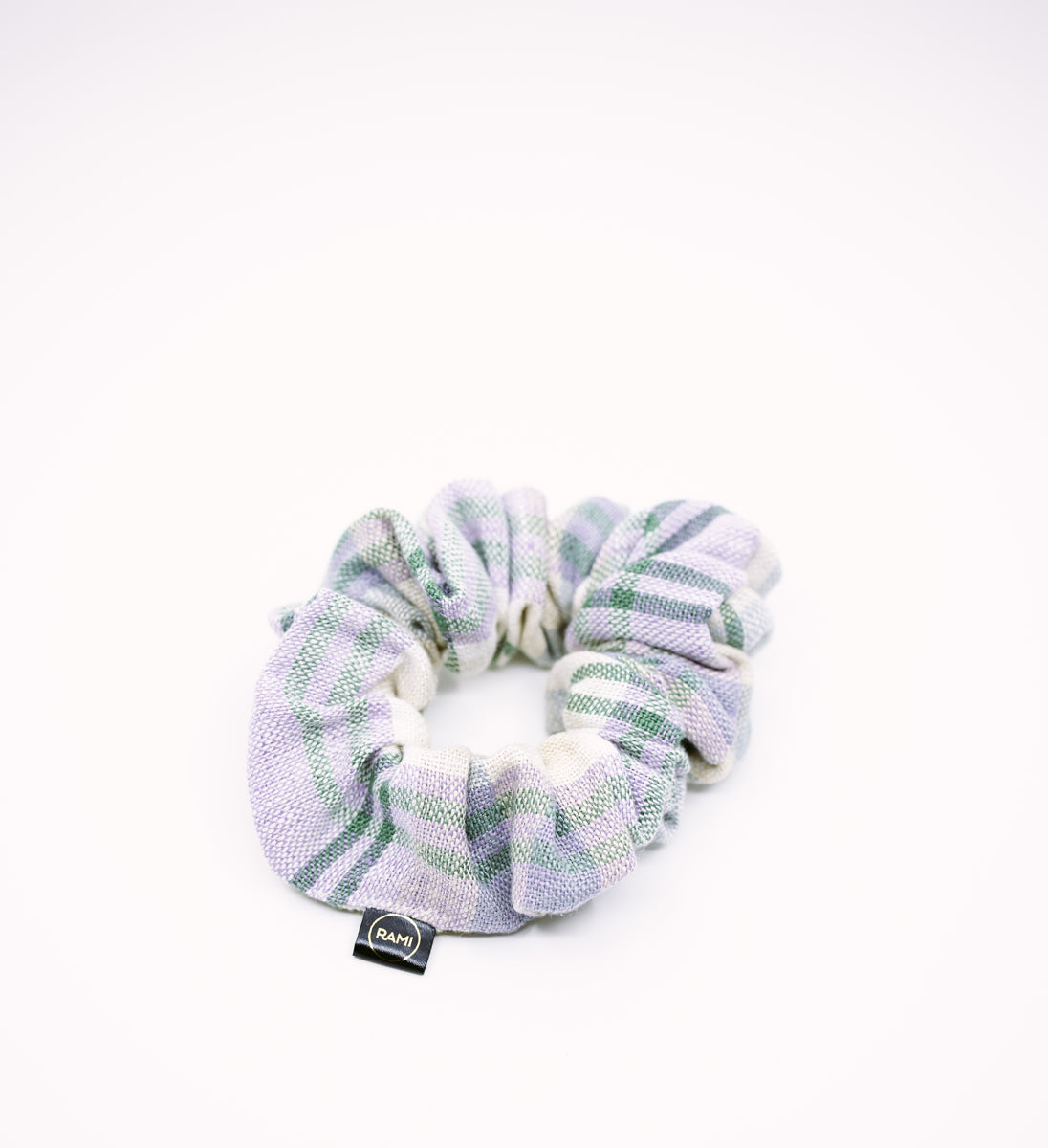 Tartan Pattern Linen Scrunchie