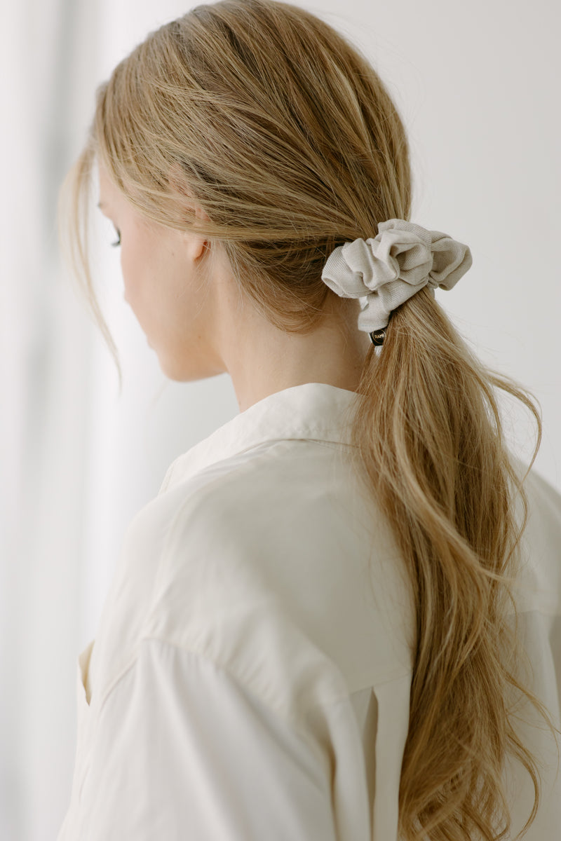 Sand Linen Scrunchie