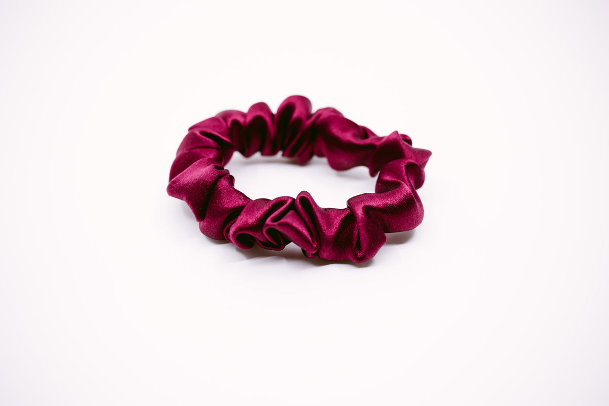 Maroon Natural Silk Scrunchie