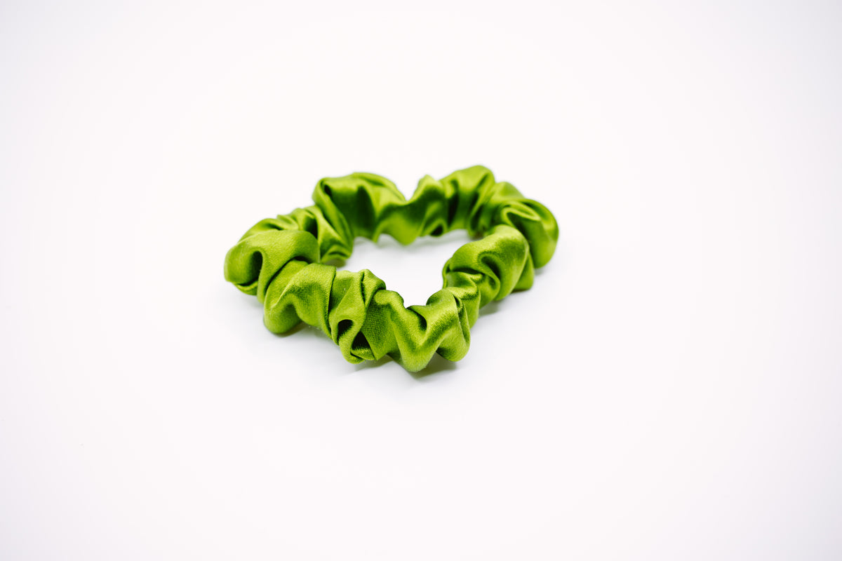 Lime Natural Silk Scrunchie