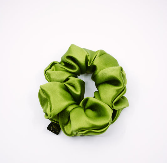 Lime Natural Silk Scrunchie