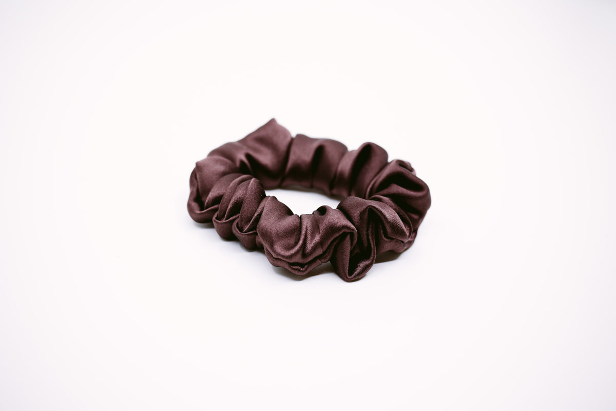 Chocolate Natural Silk Scrunchie
